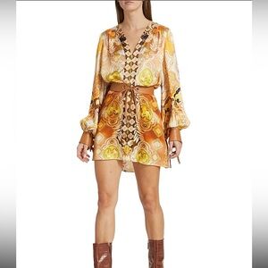 Alexis Story Teller Printed Belted Mini Dress - Size S - Excellent Condition